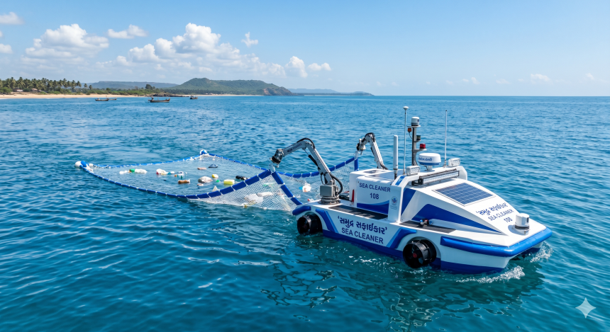 ઈન્ડિયન ઓશનમાં મળી આવેલા પ્લાસ્ટિકના ટાપુઓને ખતમ કરવા માટે રોબોટિક ટેકનોલોજીનો ઉપયોગ શરૂ